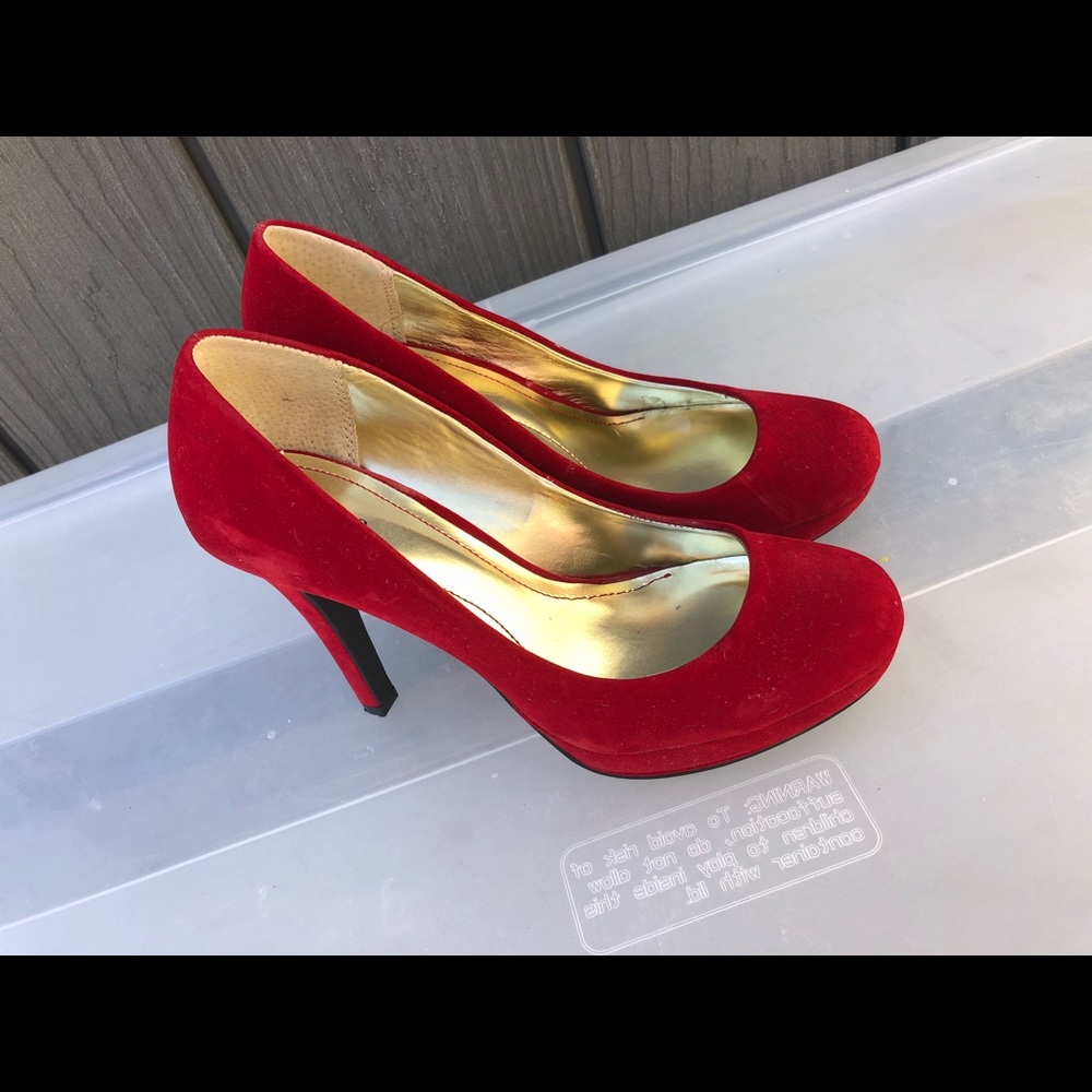 Style and Co red suede shoes.